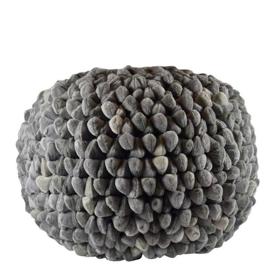 Haans Lifestyle Pebble Pouf Soft Body in Ash Grey, Durchmesser: 60 cm, Höhe: 45 cm - Bild 1