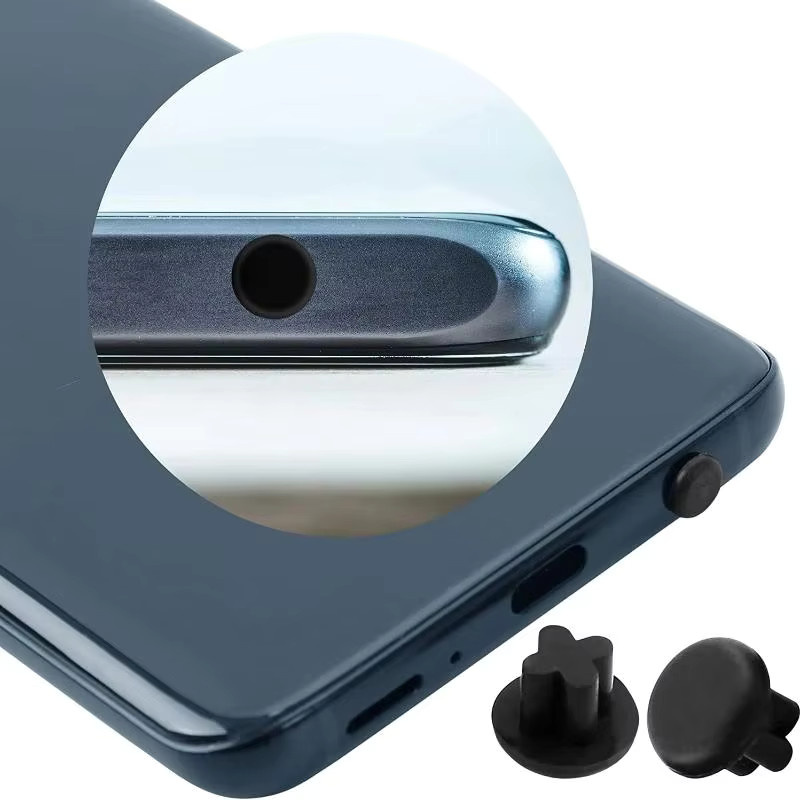 Universelles Silikon-Staubschutzset für 3,5-mm-Klinkenstecker und USB-C Anschlüsse in Schwarz und Weiß - Bild 2