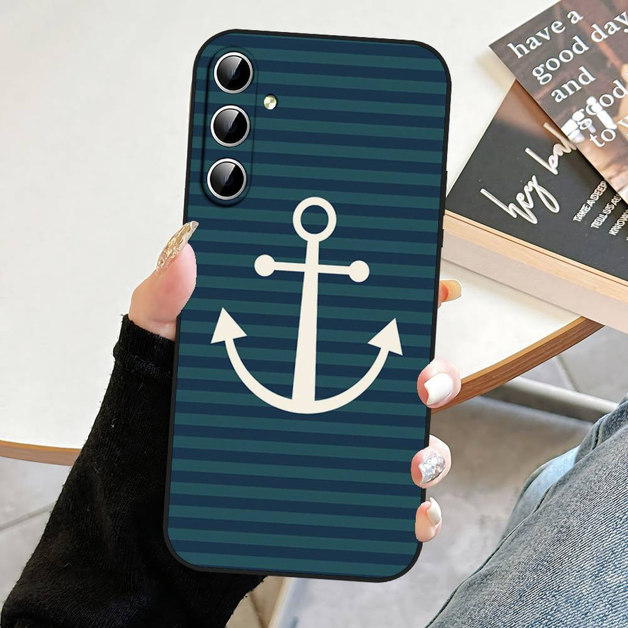 Handyhülle mit Cartoon-Seemanns-Anker Design für Samsung Galaxy S21 S22 S23 S24 S25 S26 S20 A52 Plus Ultra FE 5G in Blau - Bild 4