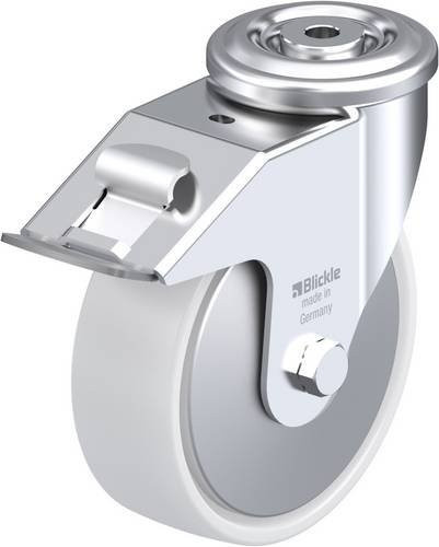 Blickle Lenkrolle LER-PPN 150G-FI-FA mit Feststeller in Silber und Weiß, Rad-Durchmesser: 150 mm, Tragfähigkeit: 300 kg - Bild 1