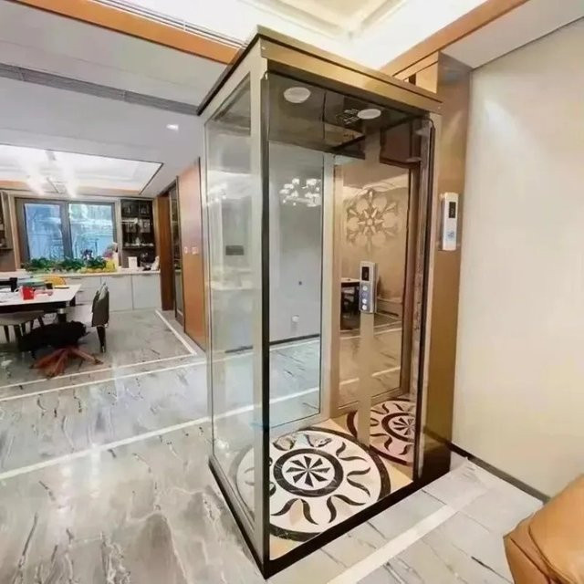 Maßgeschneiderter Villa-Heimlift als kleine Hebeplattform für den Haushalt in Transparent - Bild 1