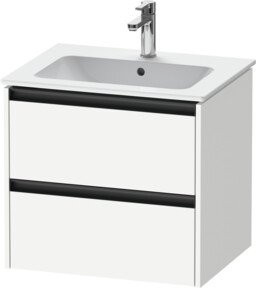 Duravit Waschtischunterschrank Ketho.2 in Weiß mit 2 Schubladen, wandhängend, B: 61 cm, T: 48 cm, H: 55 cm - Bild 1