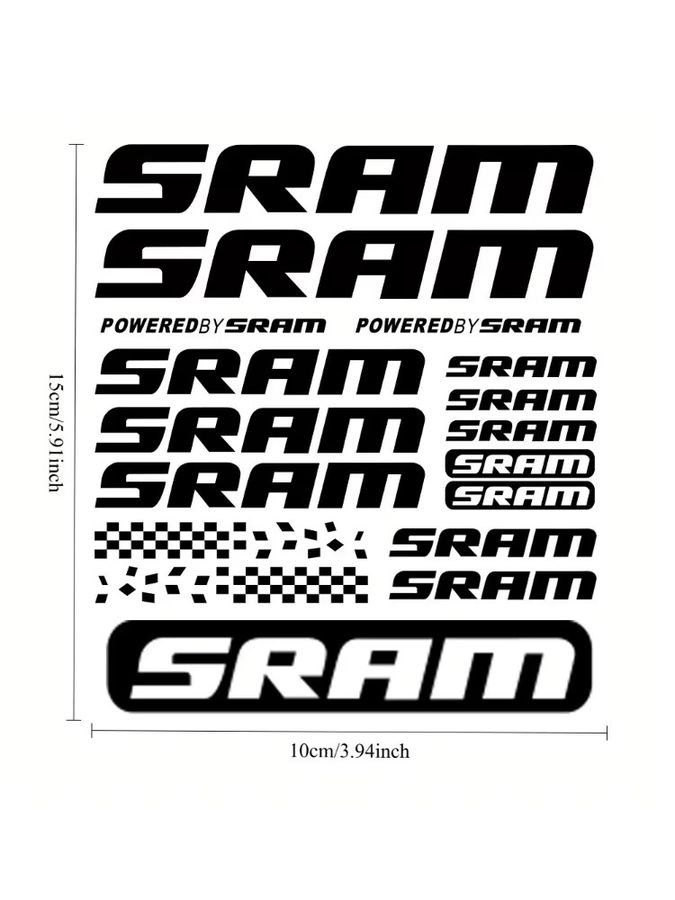 SRAM Cycling Kunstaufkleber für Laptop und Notebook in unregelmäßiger Form - Bild 3