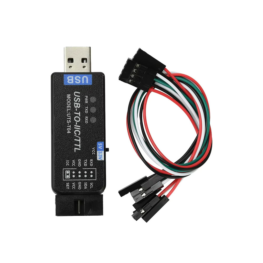 Diymore USB zu I2C IIC/TTL Serieller Port UART 2-in-1 Kommunikationsmodul CH341T in Schwarz mit 2x 4P DuPont-Kabeln - Bild 4