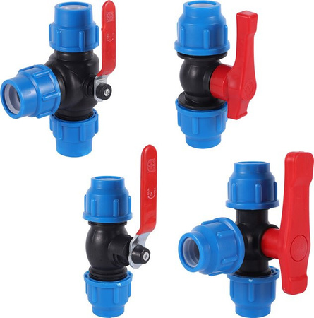 PVC PE Kunststoff Schnell-Kugelhahn zur Gartenbewässerung für Wasserrohre und Rasensprenger in den Größen 20mm, 25mm, 32mm, 40mm und 50mm