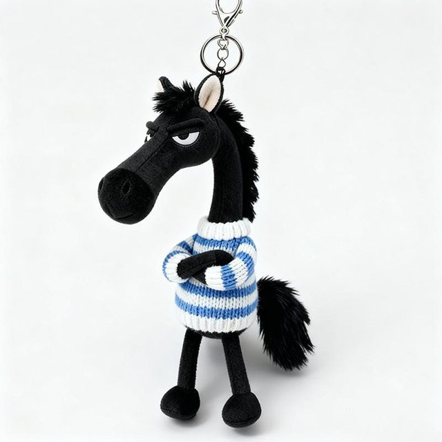 Yiran toy 1 Schwarzes Pferd Schlüsselanhänger Plüschtier - Bild 1