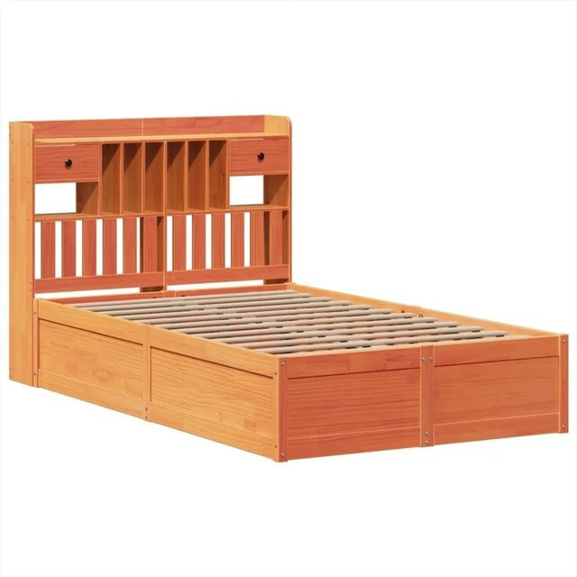 vidaXL Massivholzbett aus Kiefernholz in Braun mit Schubladen im rustikalen Design ohne Matratze B: 141,5 cm, T: 141,5 cm, H: 110 cm - Bild 1