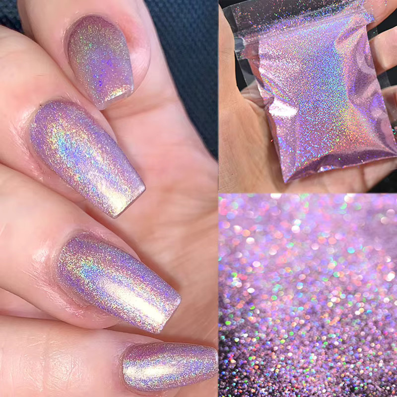 MingLee Nagelglitzerpulver Laser-Rosa, 10 g, Metallic - Bild 2