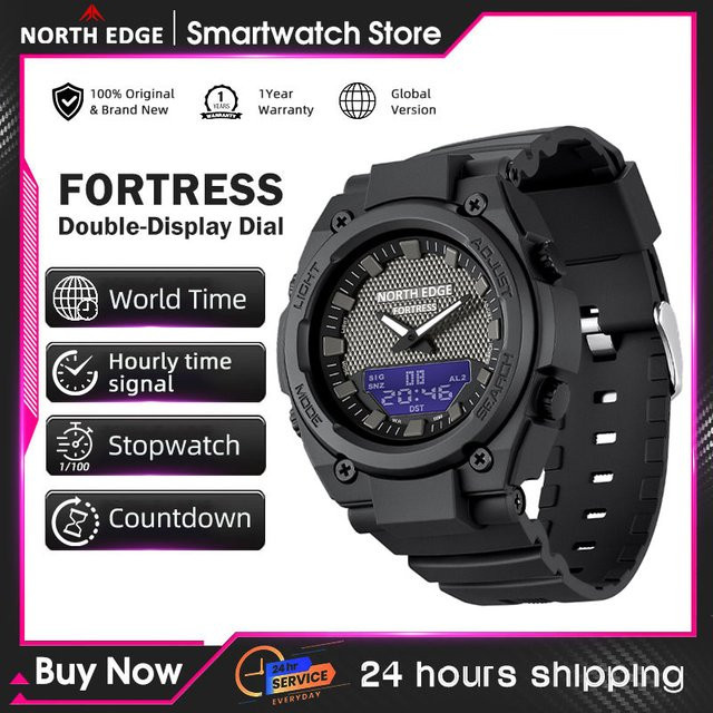 NORTH EDGE Armbanduhr, Digitaluhr, Schwarz, Kunststoff, Herren - Bild 1