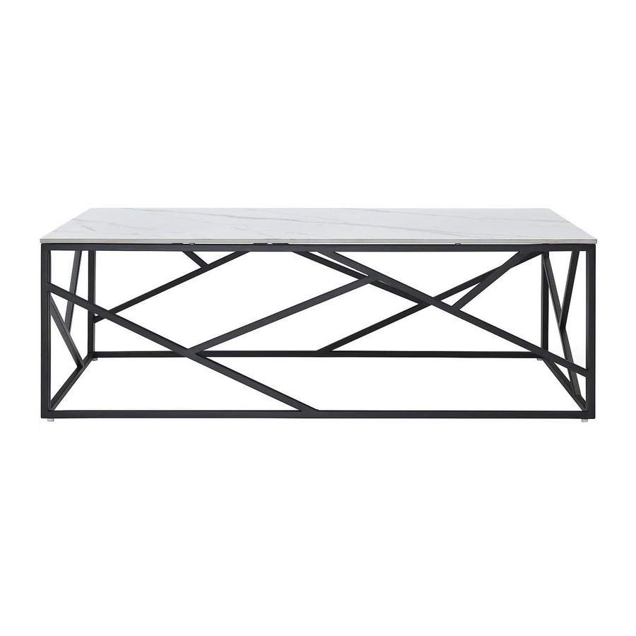 Vente-unique Couchtisch Melrone in Schwarz-Weiß mit Marmoroptik und Keramikplatte, B/T/H: 120 x 60 x 40,5 cm - Bild 2