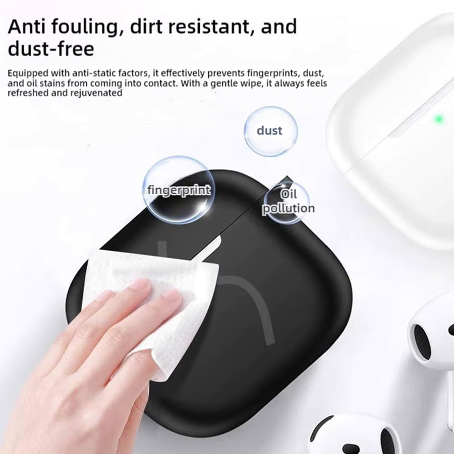 Silikon-Schutzhülle für Apple AirPods 4 (2024) mit Schlüsselanhänger in Blau - Bild 3