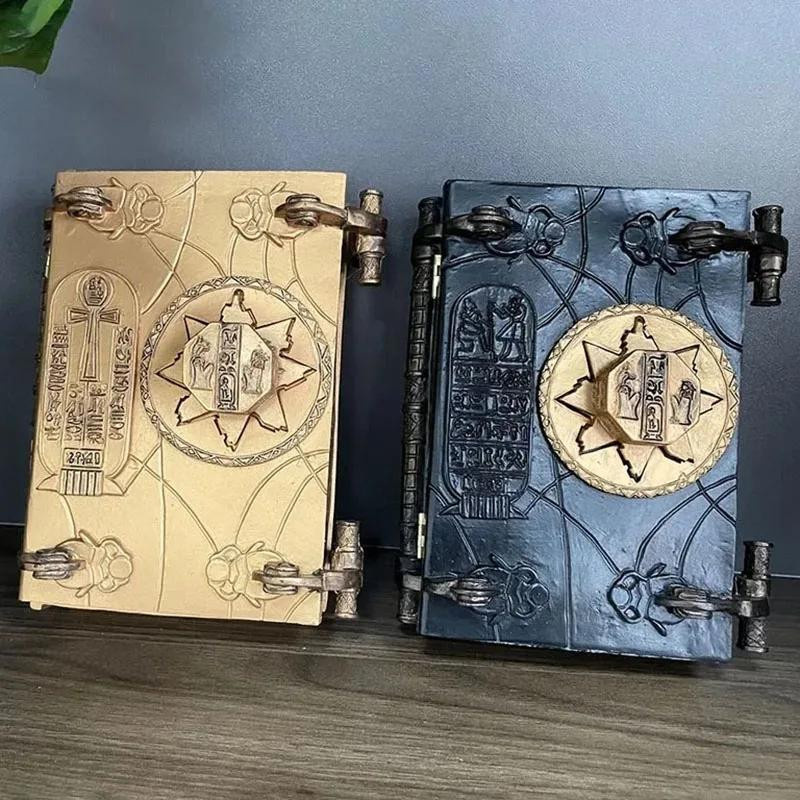 Yiran Furniture Halloween-Box mit Schlüssel von Hamunaptra, Buch der Toten als Deko-Box aus Kunstharz in Schwarz und Gold - Bild 1