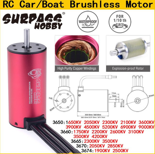 Surpass Hobby Wasserdichter bürstenloser Motor für RC Car Drift Racing Off-Road Truck - Bild 1