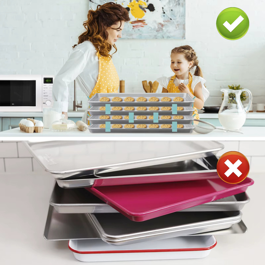 Willstar 16/32-teiliger stapelbarer Backblech-Organizer als platzsparendes Backblechregal für die Ofenaufbewahrung und als vielseitiges Küchenzubehör für Kekse - Bild 2