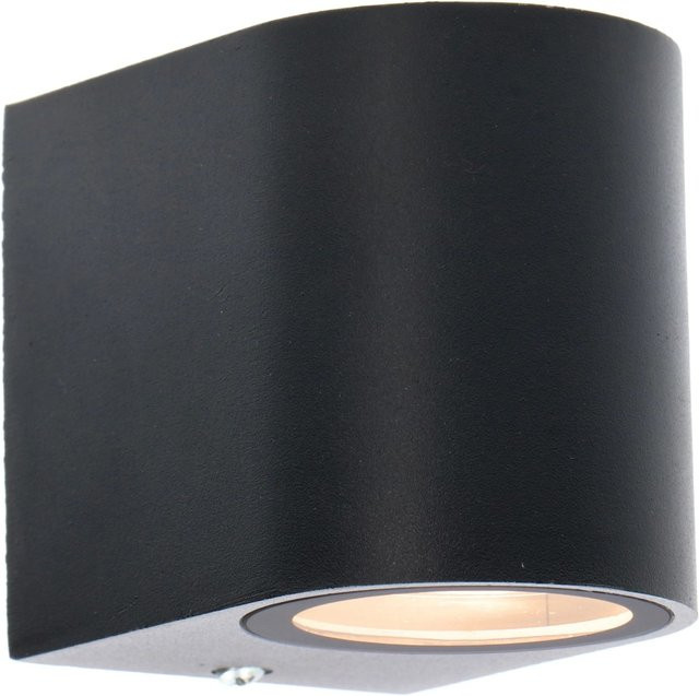 LED's light Außen-Wandleuchte Halbrund in Schwarz aus Aluminium und Glas mit GU10 Fassung - Bild 1