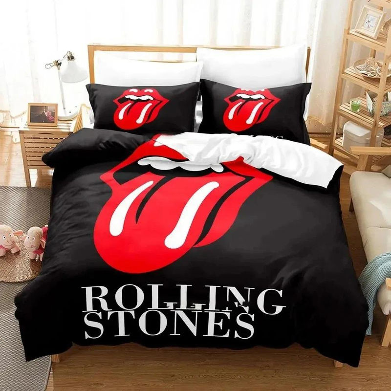 Lodestar Rolling Stones Logo Bettwäsche-Set mit 3-teiligem Design in Rot, B/H: 200 x 200 cm - Bild 2