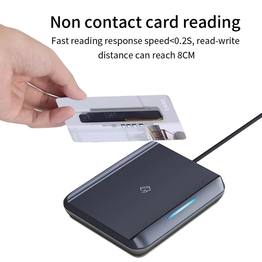 Asia-Teco E5SN TTLOCK App Hotelzimmer Smart Card Schlüsselverteiler RFID 13,56MHz M1 Kartenleser Sender in Schwarz - Bild 5