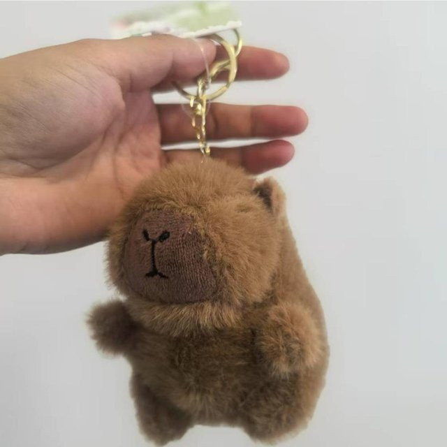 Joyful toys Kapibara-Puppe, Wassermeerschweinchen-Plüschtier, Schlüsselanhänger, 10cm - Bild 1