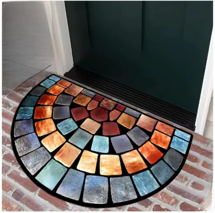 VIKAMA Fußmatte mit Retro Muster für Innen und Außen, Anti-Rutsch Bodenmatte für Küche und Schlafzimmer, Multicolor - Bild 1