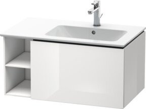 Duravit Waschtischunterschrank L-Cube in Weiß Hochglanz mit 1 Auszug, Becken rechts, B/H/T: 82 x 48,1 x 40 cm - Bild 1