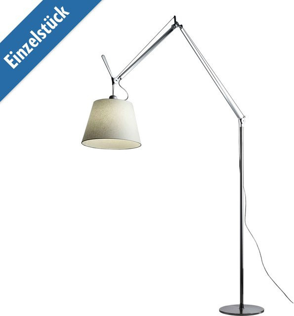 Artemide Stehleuchte Tolomeo Mega 36 Terra in Silber mit Pergamentpapier-Schirm, dimmbar und verstellbar - Bild 1