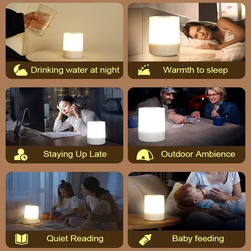 Feimefeiyou Dimmbare LED Tischlampe mit Touch-Funktion und Akku in Weiß - Bild 5