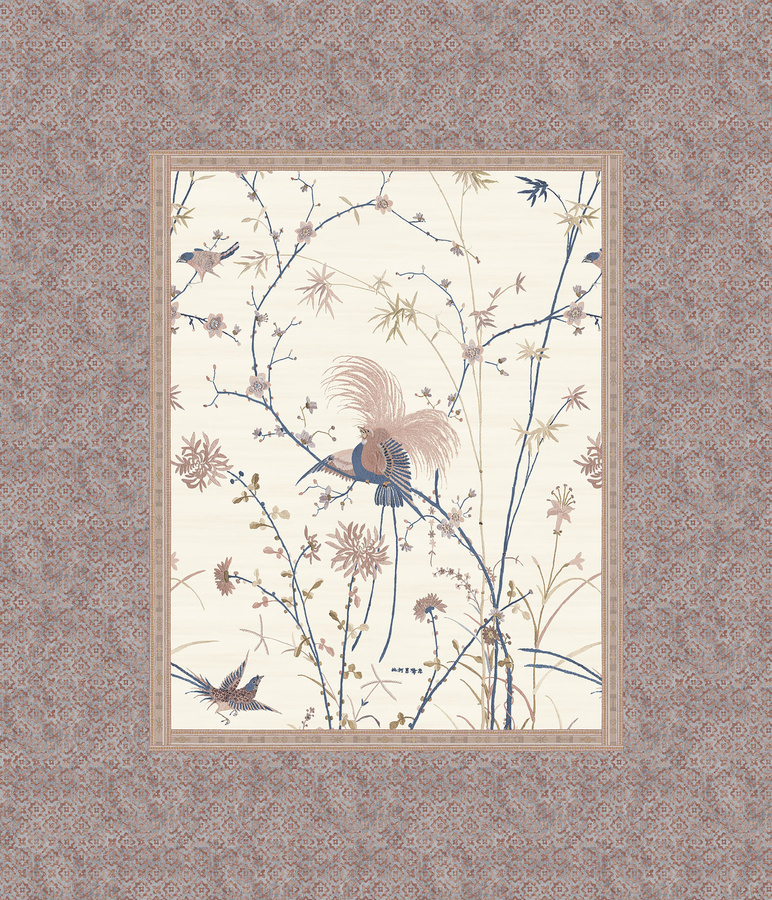 Bassetti Tischdecke Twill FONG in Creme Beige mit floralem Muster aus Baumwolle - Bild 1