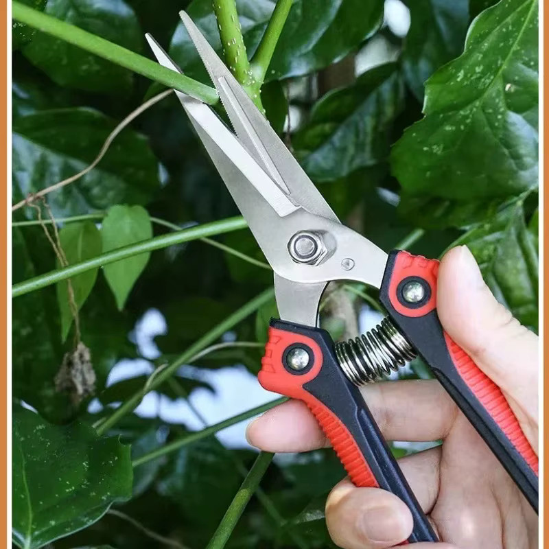 NEWSHARK Edelstahl-Gartenschere in Rot mit rutschfestem Griff als scharfe Astschere für Obstbäume, Bonsai und zum Trimmen im Garten - Bild 2