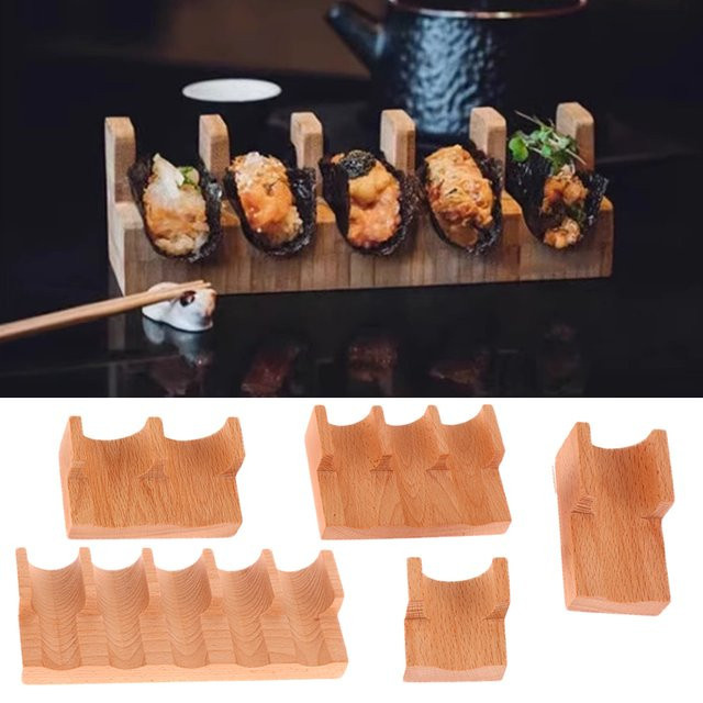 Hoeaden Sushi-Präsentationsbrett aus Holz in Braun für Sashimi und Snacks - Bild 1