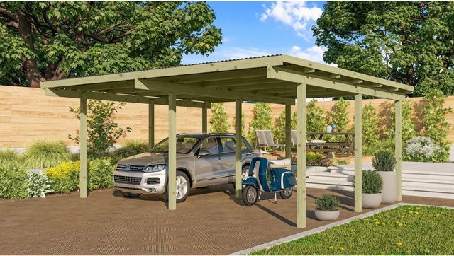 Karibu Doppelcarport Twin Carport One KDI aus Holz - Bild 1
