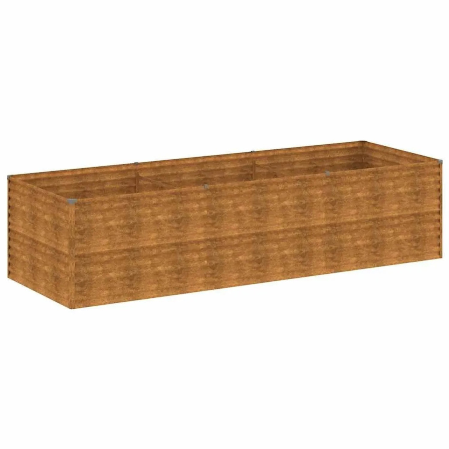 DELUKE Hochbeet AKSEL aus Cortenstahl in Braun, Metall-Pflanzenbeet für Gemüse und Blumen, B/T/H: 290 x 100 x 69 cm - Bild 2