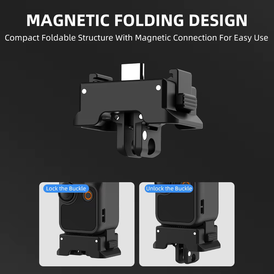 Flymile Multifunktionale Schnellwechselhalterung und Ladestation für DJI Osmo Pocket 3 und DJI Osmo Pocket 4, Schwarz - Bild 4