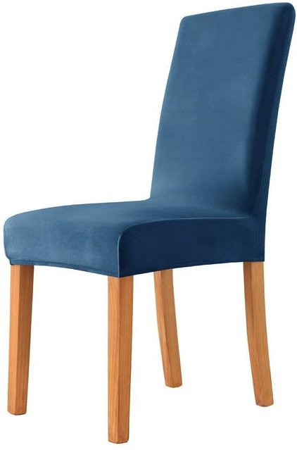 Yiran Furniture Esszimmerstuhl aus Samt in Saphirblau mit elastischem Stoff - Bild 1