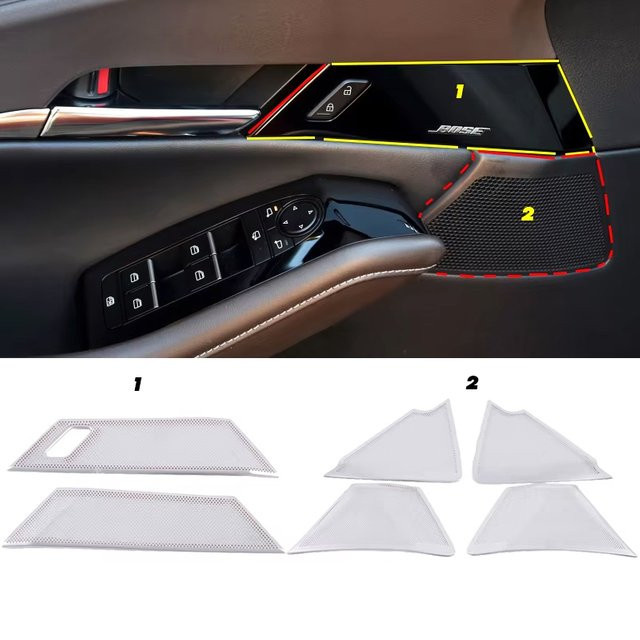 FTMTACC Dekorative Lautsprecherabdeckung für Mazda CX-30 mit Pailletten-Design für die vordere Dachsäule - Bild 1