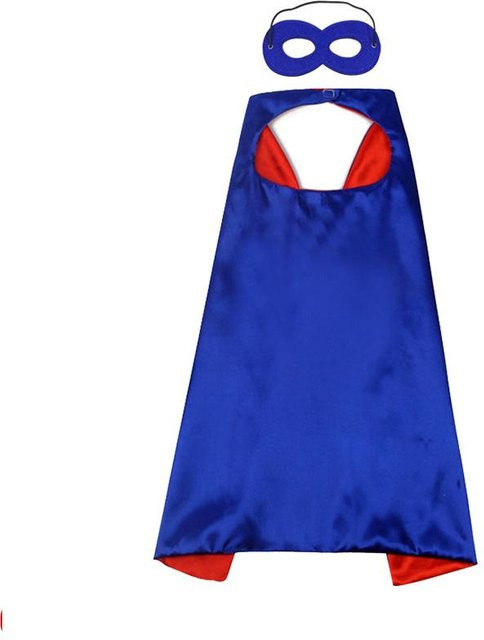 Superhelden Cosplay Kostüm Umhang, blau, One Size - Bild 1