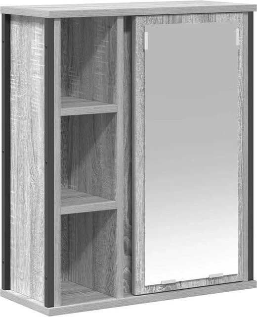 vidaXL Bad-Wandschrank mit Spiegel in Grau Sonoma, B/T/H: 50 x 21 x 60 cm - Bild 1