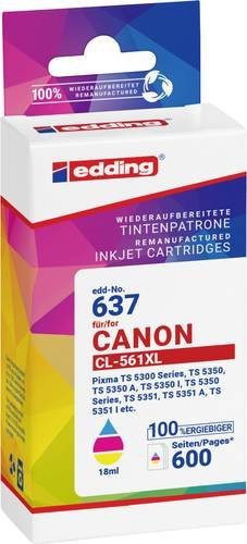 Edding Tintenpatronen Kombi-Pack kompatibel mit Canon CL-561XL in Cyan, Magenta und Gelb - Bild 1