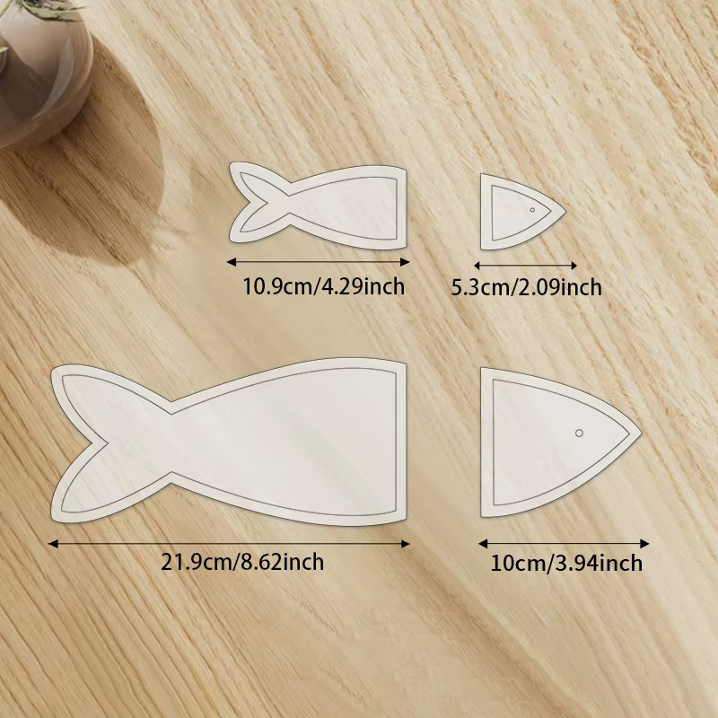 YOMDID 4-teiliges Set Fischförmige Patchwork-Schablonen aus transparentem PET für DIY-Bastelarbeiten und Nähvorlagen - Bild 4