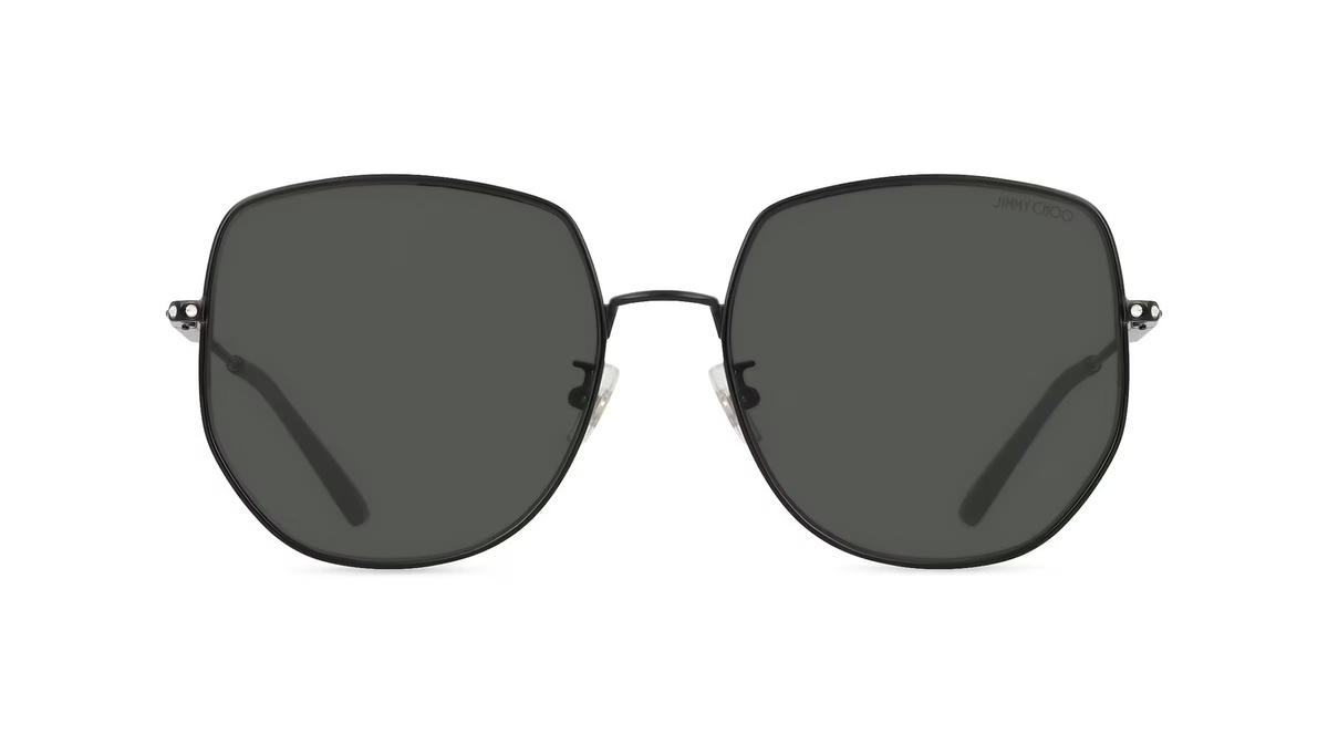 Jimmy Choo 0JC4006BD Sonnenbrille Panto, Vollrand, Edelstahl, Damen, schwarz, grau - Bild 1