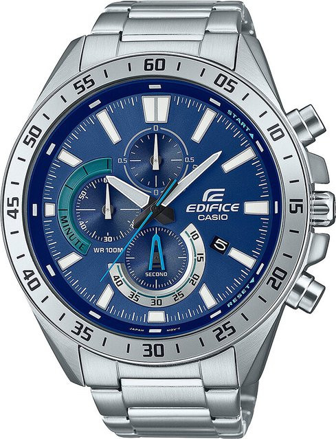 Casio Edifice Chronograph, Quarz, Edelstahl, Blau, 49 mm, Herren - Bild 1