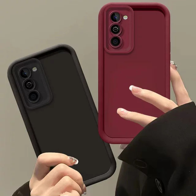 EUCAGR Schutzhülle für Samsung Galaxy S21 5G in Schwarz und Braun, Matte Anti Drop Weiche Schutzhülle für SM-G991B und SM-G991U - Bild 1