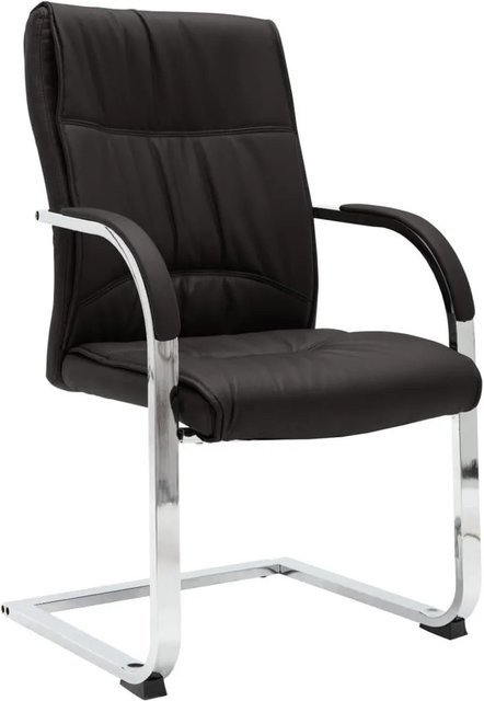 vidaXL Freischwinger Bürostuhl in Schwarz aus Kunstleder mit Armlehnen - Bild 1