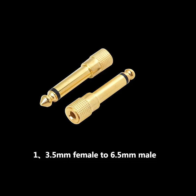 BSN Audio Kopfhörer Splitter Adapter Set, 3,5 mm Klinke auf 6,35 mm RCA, Farbe: Gold - Bild 2