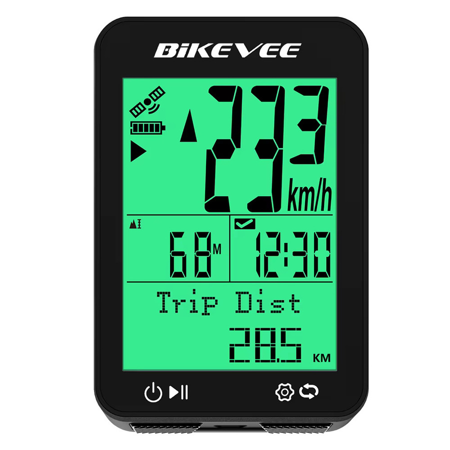 Bikevee Mehrsprachiger GPS-Fahrradcomputer in Schwarz, kabelloser Fahrrad-Kilometerzähler und Tachometer mit multifunktionalem LCD-Bildschirm für Mountainbikes - Bild 6