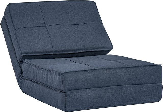 HOMCOM Bodensofa klappbar als Schlafsessel, 5-stufig verstellbares Schlafsofa und Einzelsofa in Dunkelblau, B/T/H: 61 x 73 x 58 cm - Bild 1