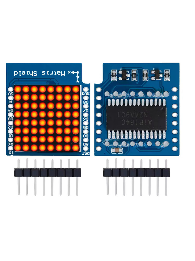 Matrix LED Shield V1.0.0 für WEMOS D1 Mini Digital Signal Output Controller Modul mit 8X8 Dot Board Control in Blau von baishundianzi - Bild 6