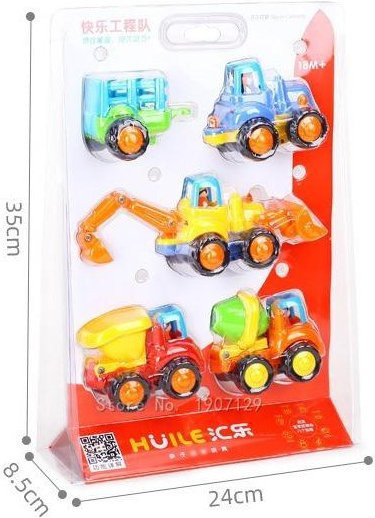 Kawaii Ingenieurteams Bunte Bulldozer und Bauernschlepper, 4-teiliges Set, ab 4 Jahren - Bild 1