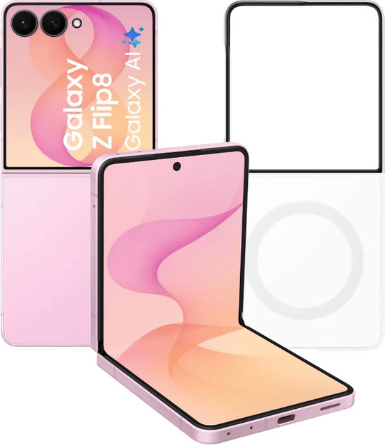 Samsung Galaxy Z Flip8 512GB 5G in Rosa mit transparentem Samsung Backcover mit Magnet - Bild 1