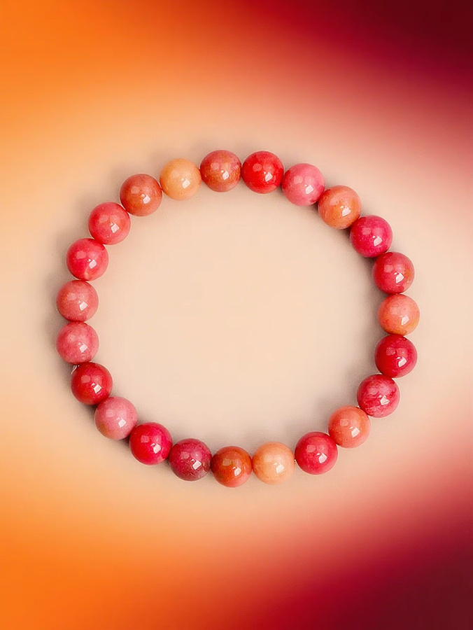 Armband aus roten Holzquarzperlen, Kristall - Bild 3