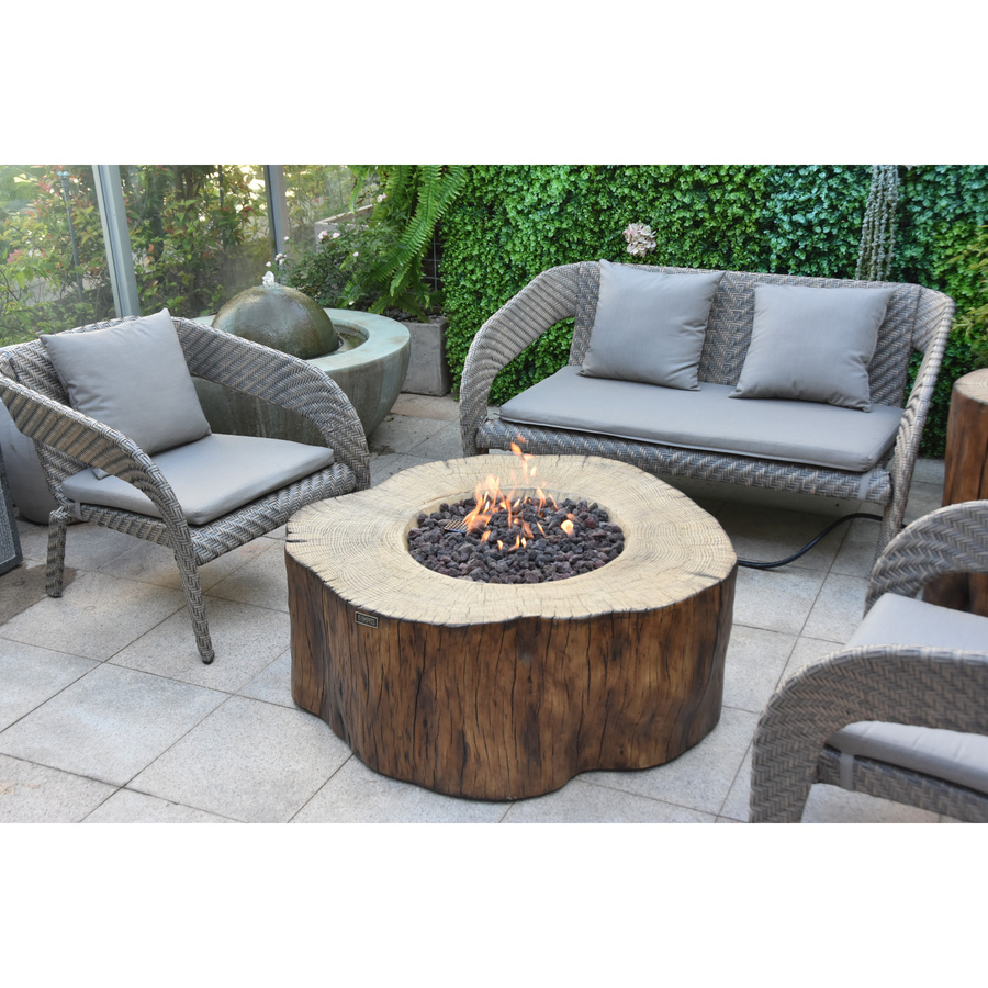 Elementi Gasfeuerstelle Manchester in Baumstamm-Optik, braun, L x B x H: 105 x 100 x 43 cm - Bild 2